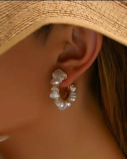 ADELE Pearl Hoop Earrings