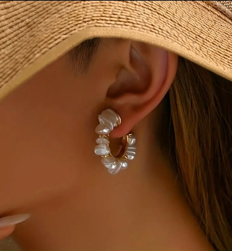 ADELE Pearl Hoop Earrings