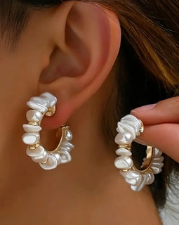 ADELE Pearl Hoop Earrings